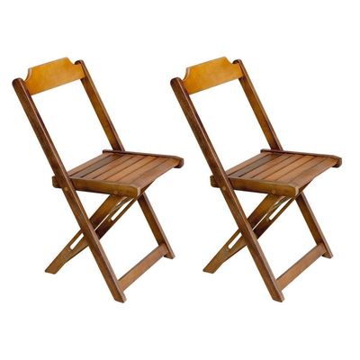 Conjunto De Mesa Dobravel Com 2 Cadeiras De Madeira 70X70 Pratica - Mel - Amarelo