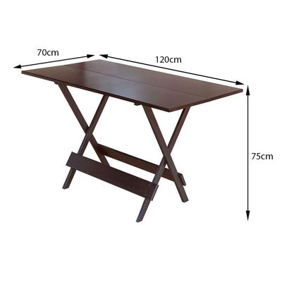 Kit 2 Jogos De Mesa Com 4 Cadeiras De Madeira Dobravel 120X70 - Imbuia - Marrom
