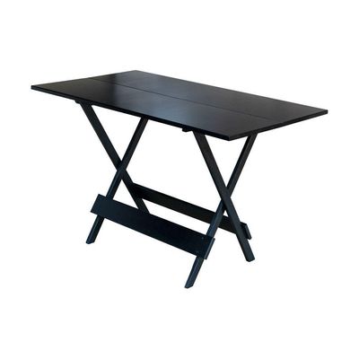 Conjunto Mesa De Madeira Dobravel 1,20X70 Preto 8 Cadeiras - Marrom