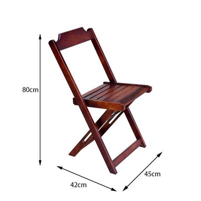 Conjunto Jogo De Mesa Com 4 Cadeiras De Madeira Dobravel 70X70 Imbuia - Marrom