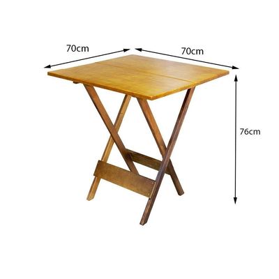 Jogo De Mesa Dobravel Com 2 Cadeiras De Madeira 70X70 - Mel - Amarelo