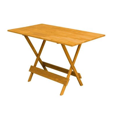 Conjunto Mesa De Madeira Dobravel 120X70 Mel 8 Cadeiras - Marrom
