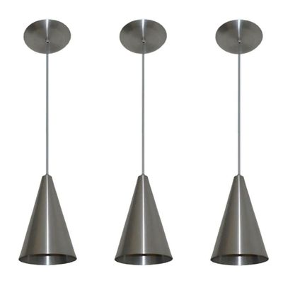 Lustre Pendente Balcão Cozinha Alumínio 03 Un