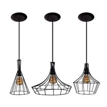 Lustre Pendente Aramado Preto 03 Un