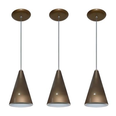 Lustre Pendente Balcão Cozinha Ouro Velho 03 Un