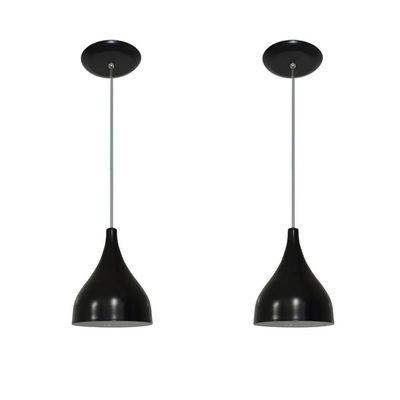 Luminárias Pendentes Balcão 2 Un Preto