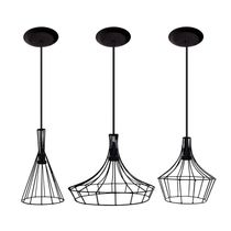 Lustre Pendente Aramado Preto 03 Un
