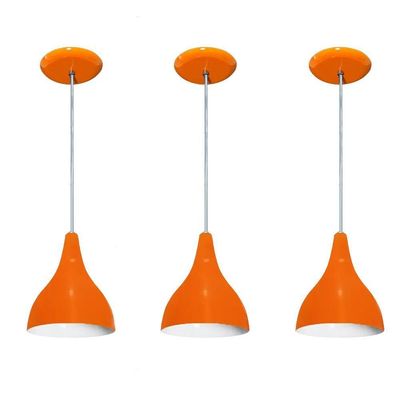 Luminárias Pendentes Balcão 3 Un Laranja