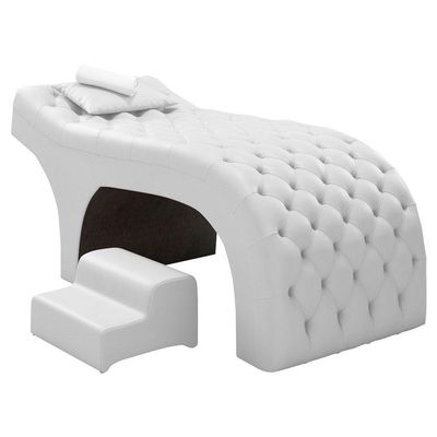 Maca Salão De Beleza E Puff 190X70Cm Sintético Branco