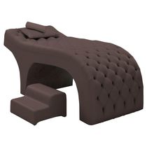 Maca Salão De Beleza E Puff 190X60Cm Suede Marrom
