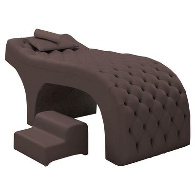 Maca Salão De Beleza E Puff 190X60Cm Suede Marrom