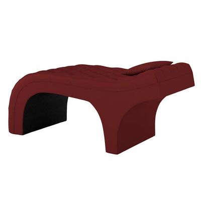 Maca Salão De Beleza E Puff 190X60Cm Suede Bordô