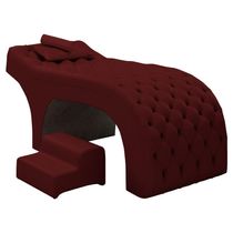 Maca Salão De Beleza E Puff 190X60Cm Suede Bordô