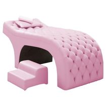 Maca Salão De Beleza E Puff 190X60Cm Suede Rosa