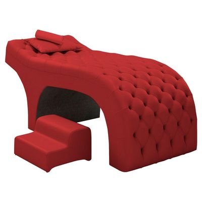 Maca Salão De Beleza E Puff 190X60Cm Sintético Vermelho