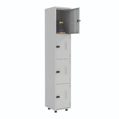 Armário Roupeiro Aço 4 Portas Guarda Volume Ea701 Cinza