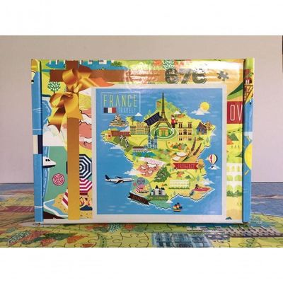 Quebra Cabeça Mapa Ilustrativo Da França 676 Pçs - 78 X 78cm