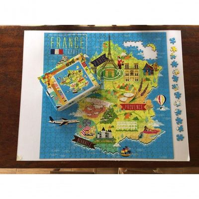 Quebra Cabeça Mapa Ilustrativo Da França 676 Pçs - 78 X 78cm
