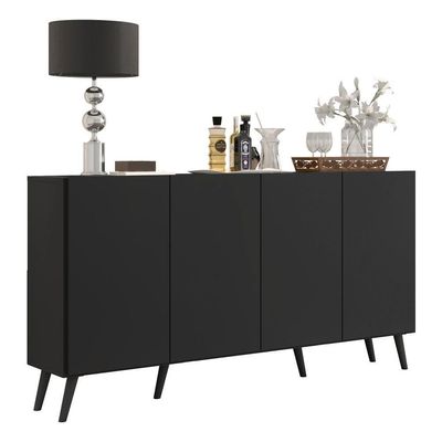 Aparador Buffet 4 Portas Multimóveis V3556 Preto
