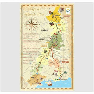 Quebra Cabeça Mapa Da Estrada Real - 98 X 60cm - 1014 Peças