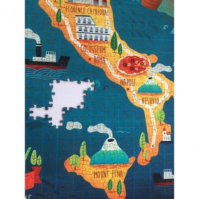 Quebra Cabeça Mapa Ilustração Da Itália 78 X 78cm - 676 Pçs