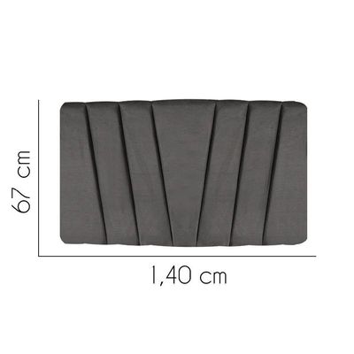 Painel Estofada Bélgica 140cm Casal Para Cama Box Quarto Corino Cinza - Gat Magazine