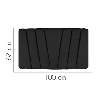 Painel Estofada Bélgica 100cm Solteiro Para Cama Box Quarto Suede Preto - Gat Magazine
