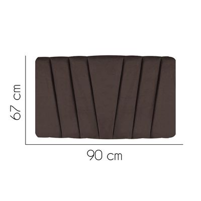 Painel Estofada Bélgica 90cm Solteiro Para Cama Box Quarto Corino Marrom - Gat Magazine
