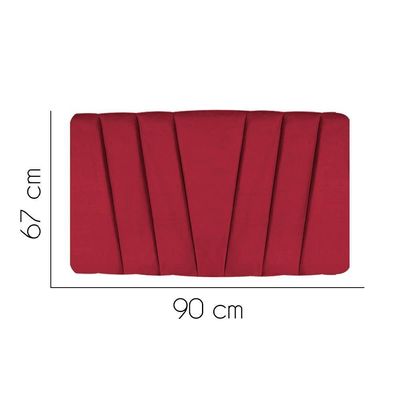 Painel Estofada Bélgica 90cm Solteiro Para Cama Box Quarto Suede Vermelho - Gat Magazine