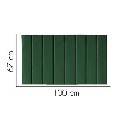 Painel Estofada Carla 100cm Solteiro Para Cama Box Quarto Suede Verde - Gat Magazine