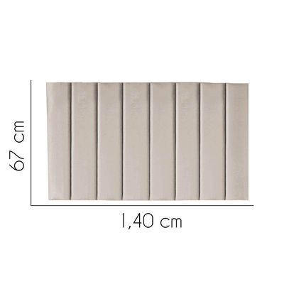 Painel Estofada Carla 140cm Casal Para Cama Box Quarto Suede Bege - Gat Magazine