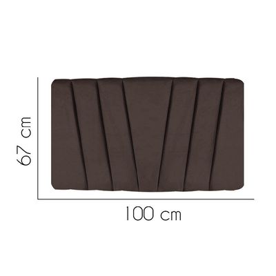 Painel Estofada Bélgica 100cm Solteiro Para Cama Box Quarto Suede Marrom - Gat Magazine