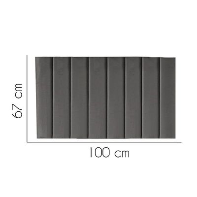 Painel Estofada Carla 100cm Solteiro Para Cama Box Quarto Suede Cinza Escuro Grafite - Gat Magazine