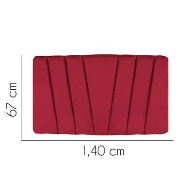 Painel Estofada Bélgica 140cm Casal Para Cama Box Quarto Corino Vermelho - Gat Magazine