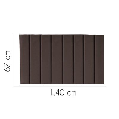 Painel Estofada Carla 140cm Casal Para Cama Box Quarto Corino Marrom - Gat Magazine