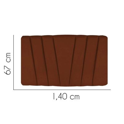 Painel Estofada Bélgica 140cm Casal Para Cama Box Quarto Suede Terracota Telha - Gat Magazine