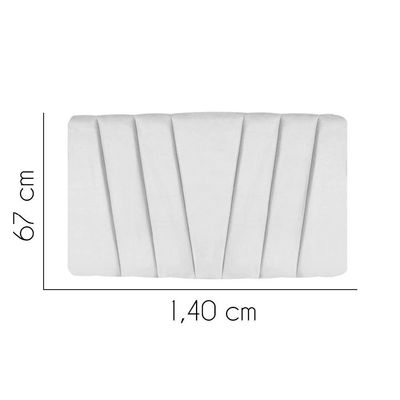 Painel Estofada Bélgica 140cm Casal Para Cama Box Quarto Suede Branco - Gat Magazine