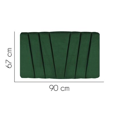 Painel Estofada Bélgica 90cm Solteiro Para Cama Box Quarto Suede Verde - Gat Magazine