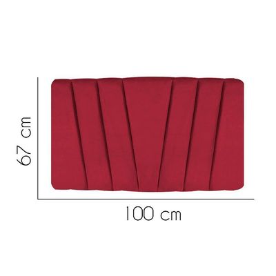 Painel Estofada Bélgica 100cm Solteiro Para Cama Box Quarto Corino Vermelho - Gat Magazine