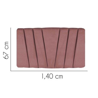 Painel Estofada Bélgica 140cm Casal Para Cama Box Quarto Suede Rose Gold - Gat Magazine
