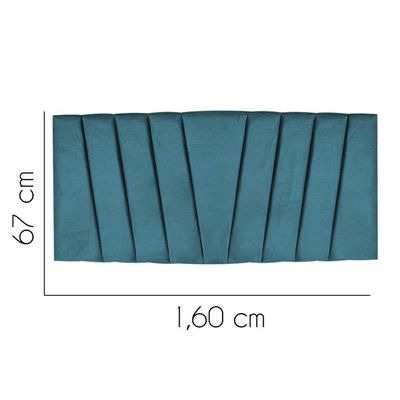 Painel Estofada Bélgica 160cm Queen Size Para Cama Box Quarto Suede Azul Turquesa - Gat Magazine