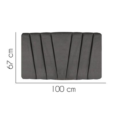 Painel Estofada Bélgica 100cm Solteiro Para Cama Box Quarto Suede Cinza Escuro Grafite Gat Magazine