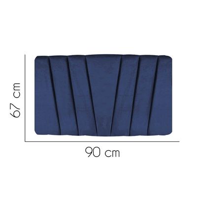 Painel Estofada Bélgica 90cm Solteiro Para Cama Box Quarto Suede Azul Marinho - Gat Magazine