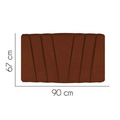 Painel Estofada Bélgica 90cm Solteiro Para Cama Box Quarto Suede Terracota Telha - Gat Magazine