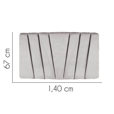 Painel Estofada Bélgica 140cm Casal Para Cama Box Quarto Suede Cinza Claro - Gat Magazine