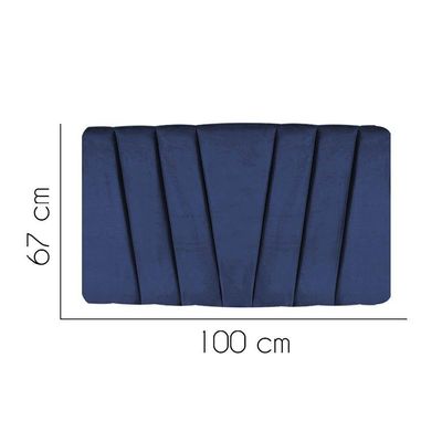 Painel Estofada Bélgica 100cm Solteiro Para Cama Box Quarto Suede Azul Marinho - Gat Magazine