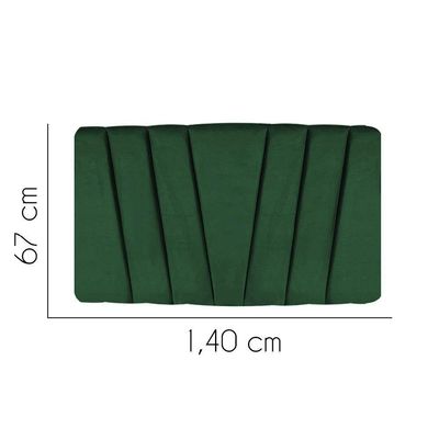 Painel Estofada Bélgica 140cm Casal Para Cama Box Quarto Suede Verde - Gat Magazine