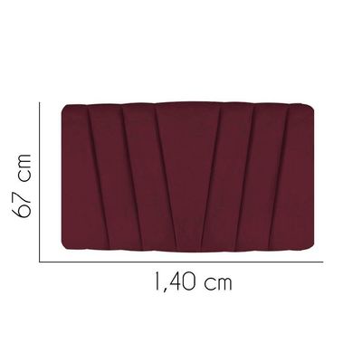 Painel Estofada Bélgica 140cm Casal Para Cama Box Quarto Suede Bordô - Gat Magazine