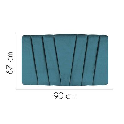 Painel Estofada Bélgica 90cm Solteiro Para Cama Box Quarto Suede Azul Turquesa - Gat Magazine