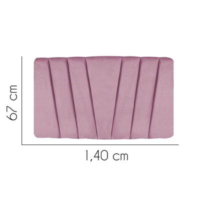 Painel Estofada Bélgica 140cm Casal Para Cama Box Quarto Suede Rosa Bebê - Gat Magazine